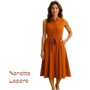 Nanette Lepore Orange Midi Dress
